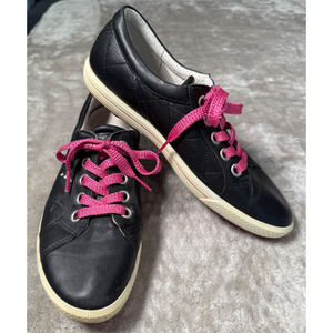 ECCO Black Leather Pink Spikeless Golf Shoes Womens Size 8.5 EU 39